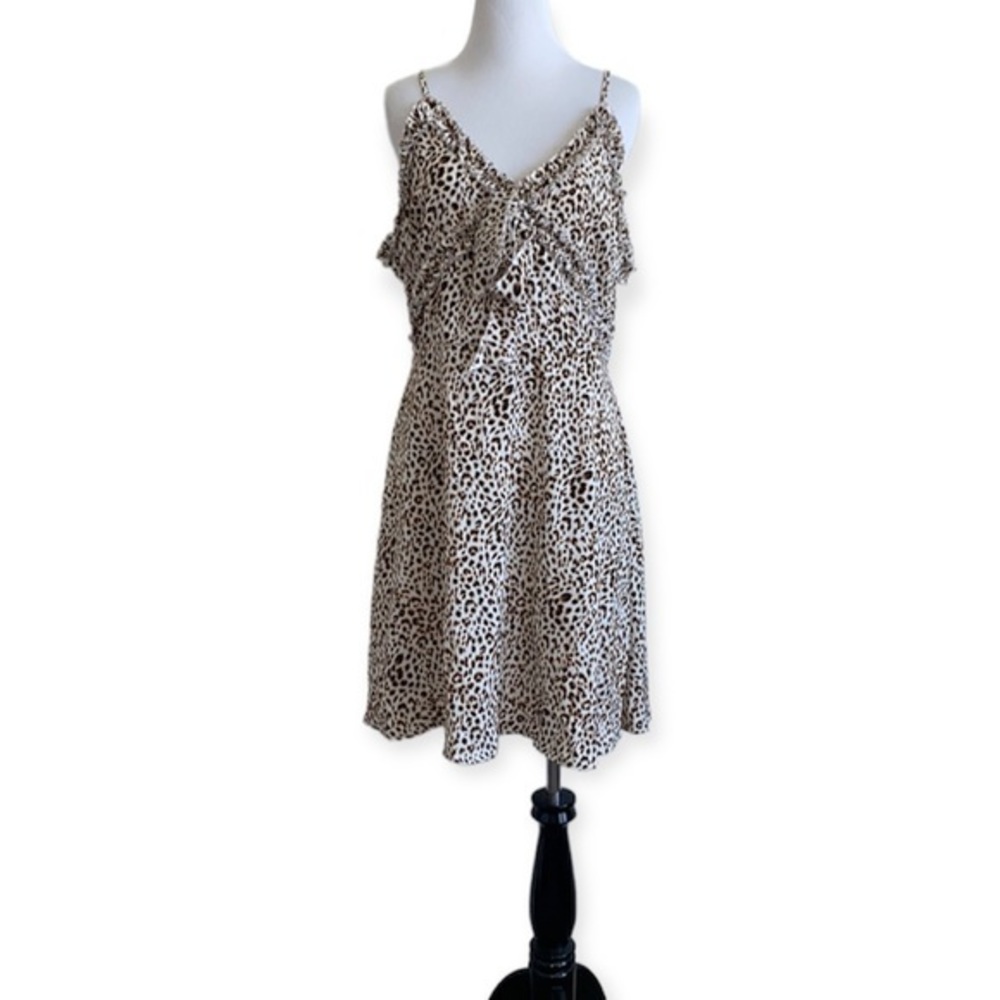 5/$30 🎈 Shein women’s large‎ cheetah print bow front dress